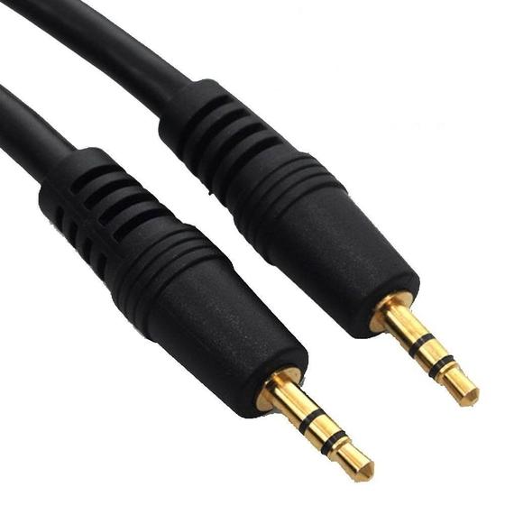 Imagem de Cabo de Audio Auxiliar P2 X P2 Estereo 5 Metros Preto