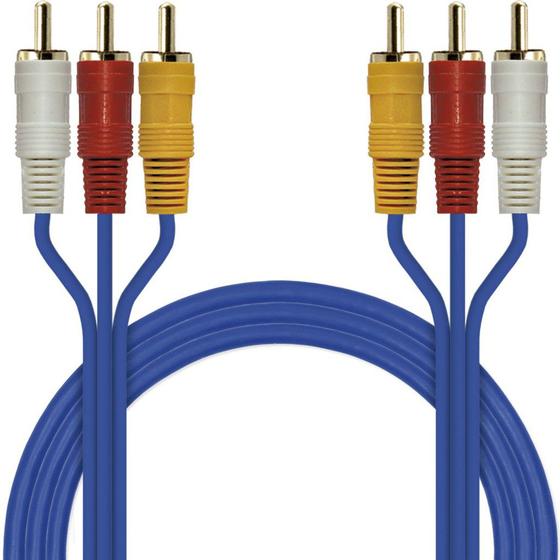 Imagem de Cabo de Áudio e Vídeo 3 RCA X 3 RCA Reforçado Com 1,50 Metro