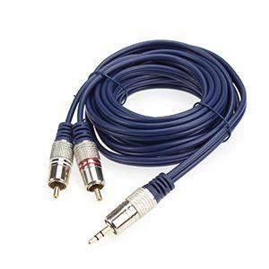 Imagem de Cabo de Audio P2 ST X 2 RCA Profissional Blindado 3Mts AZ