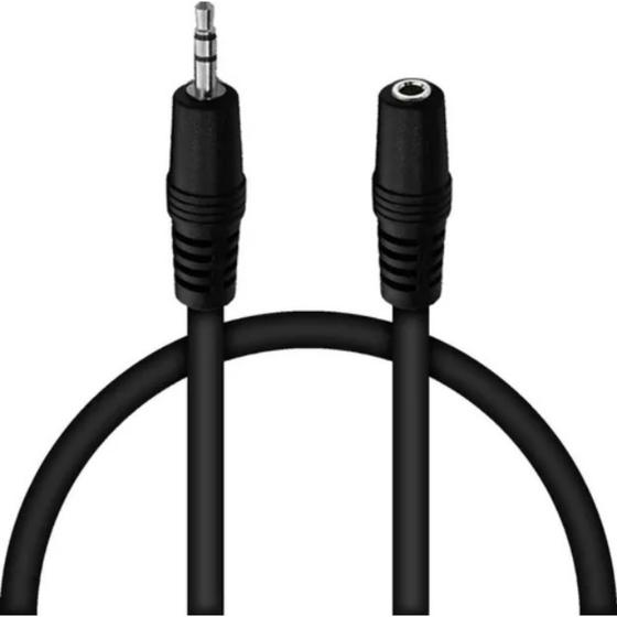 Imagem de Cabo de áudio som extensão Plug P2 J2 estéreo 1,5 metros Macho Femea