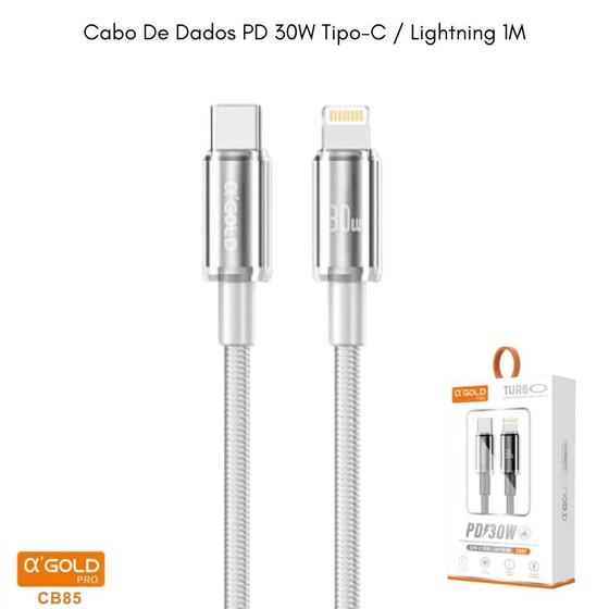 Imagem de  Cabo De Carregamento Dados PD 30W A'Gold Tipo-C / Lightning 1M