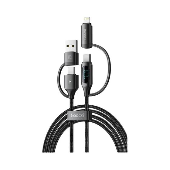 Imagem de Cabo de Carregamento Rápido 4 em 1 - USB-A, USB-C, Lightning e PD para iPhone 15/14 e Samsung