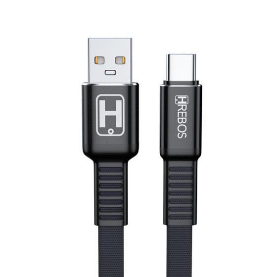 Cabo de Celular Recarga Futuristic Turbo 3.0 para Tipo C HREBOS HS-84 Menor preço em Cabo de Celular Recarga Futuristic Turbo 3.0 para Tipo C HREBOS HS-84