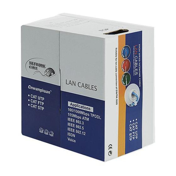 Imagem de Cabo de CFTV 4pares Cat5 24AWG - Marcado m/m 305m Azul/Branco