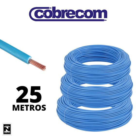 Imagem de Cabo De Cobre Azul Antichamas  2,5mm Rolo De 25 Metros