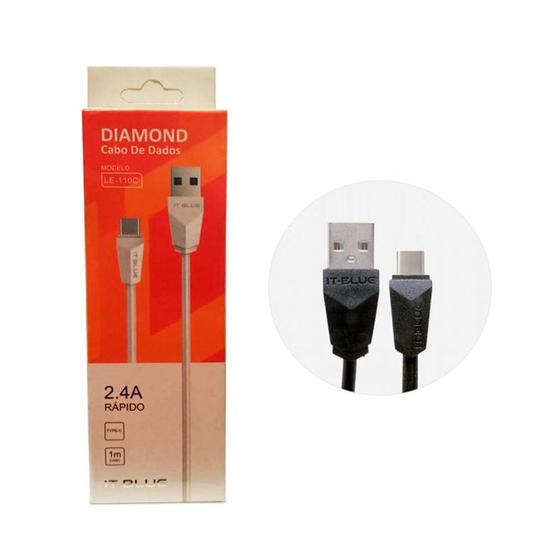 Imagem de Cabo de dados 2.4a usb tipo c le-110c it blue