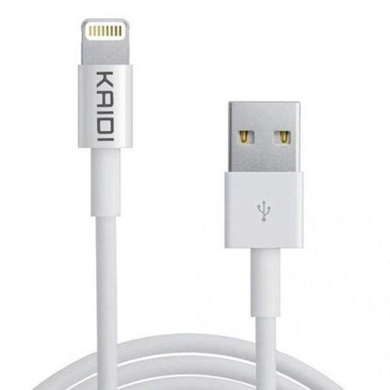 Imagem de Cabo de Dados Carga Rápida Usb x Lightning 1 Metro Kaidi KD-25A Branco