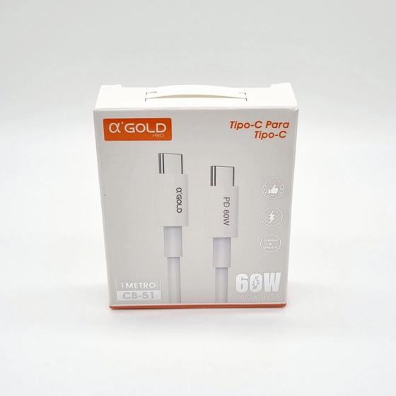 Imagem de Cabo De Dados E Carga Gold 60W Type C X Type C Cb-51