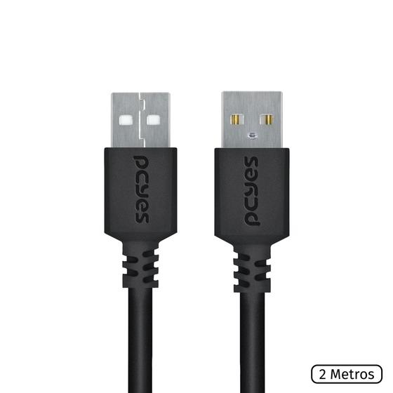 Imagem de Cabo De Dados Usb A 2.0 Macho Para Usb A 2.0 Macho 28awg Puro Cobre 2 Metros - Puam2-2