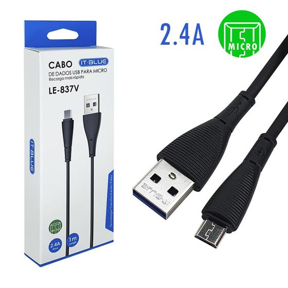 Cabo de dados usb micro v8 le - 837v Menor preço em Cabo de dados usb micro v8 le - 837v