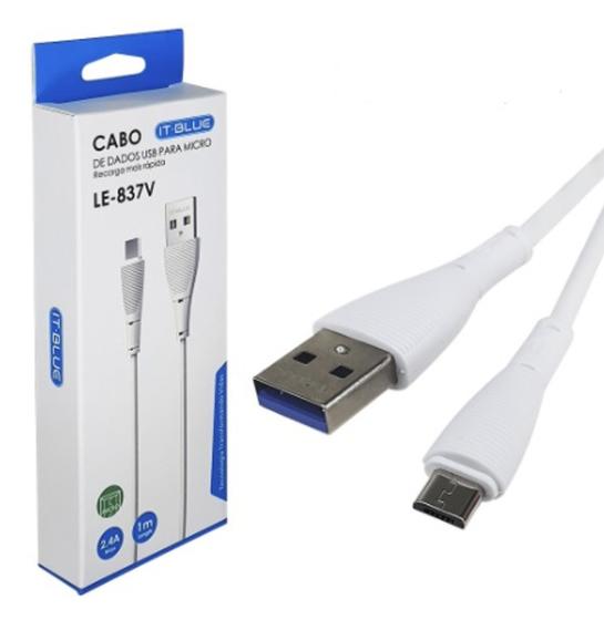 Cabo de Dados USB para Micro IT Blue - LE837V Menor preço em Cabo de Dados USB para Micro IT Blue - LE837V