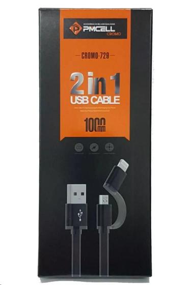 Imagem de Cabo De Dados Usb Pmcell 2 Em 1 Cromo-729