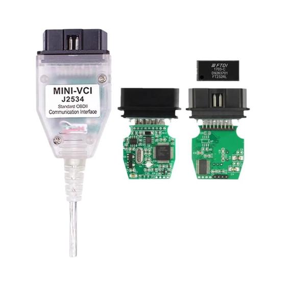 Imagem de Cabo De Diagnóstico OBD2 Toyota Mini VCI TIS Techstream 18.00.008 Com Chip Completo FTDI