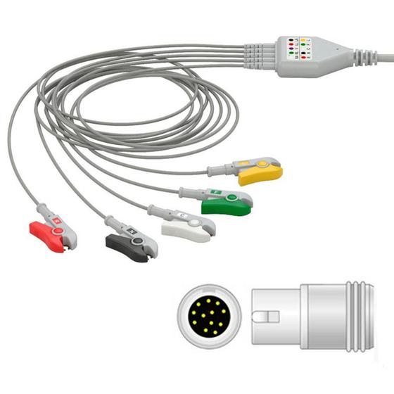 Imagem de Cabo de ECG  5 Vias C/ Terminal Garra - Compatível PHILIPS