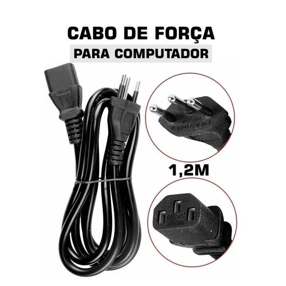 Cabo de Energia para Computador PC - Cabo de Força Tripolar 1,2M Menor preço em Cabo de Energia para Computador PC - Cabo de Força Tripolar 1,2M