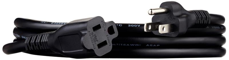 Imagem de Cabo de Extensão Amazon Basics 1,8m (13A 125V) - Preto - Uso Interno