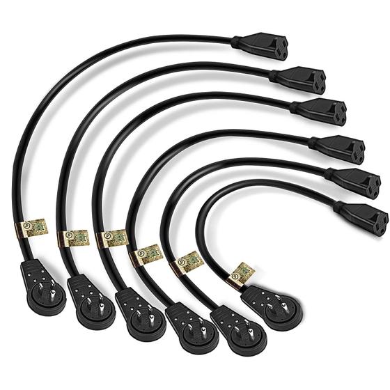 Imagem de Cabo de extensão Nekteck 360 Rotating Flat Plug 30cm 14AWG