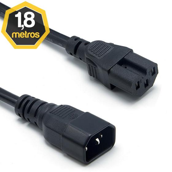 Imagem de Cabo de Força IEC C14 para IEC C15 10A 1,80 Metros