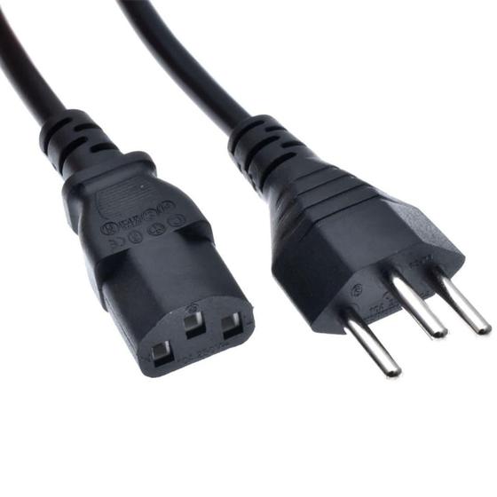 Cabo de Força Tripolar para PC e Monitor - Resistente a Impactos Menor preço em Cabo de Força Tripolar para PC e Monitor - Resistente a Impactos