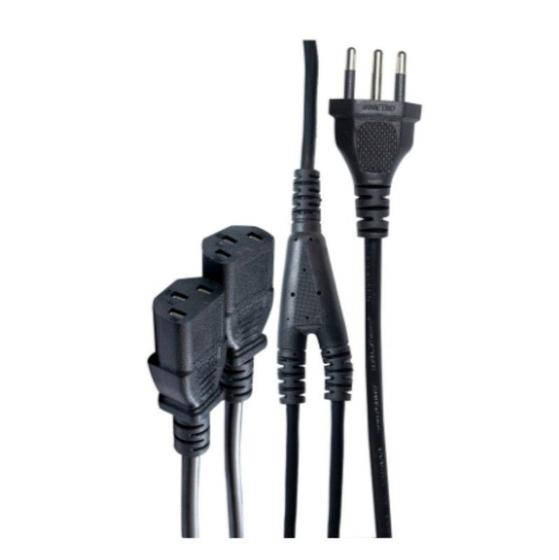 Imagem de Cabo de Força Tripolar Y 3 Pinos 1,80 Metros Para Computador