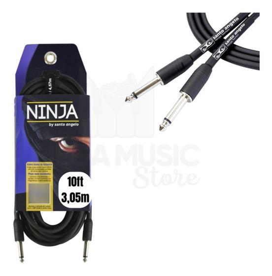 Imagem de Cabo de Guitarra 0.20mm Preto e Conectores P10 Mod Ninja Cable 10FT/3,05M