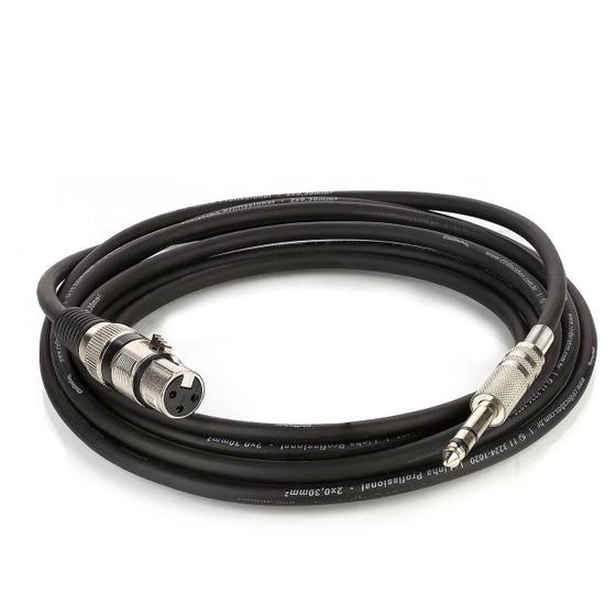 Imagem de Cabo De Microfone Xlr Para P10 Estereo - Preto - 20 Metros