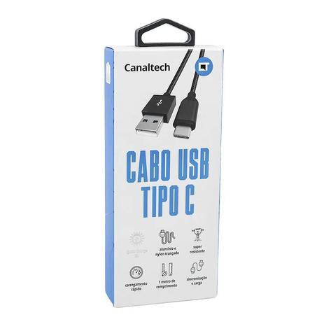 Imagem de Cabo de nylon trançado com conectores USB e USB tipo C