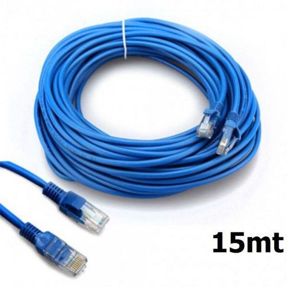 Imagem de Cabo de Rede 15 Metros RJ45 Cat5E Patch Cord UTP LAN Internet