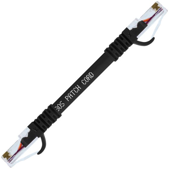 Cabo De Rede 20 CM Patch Cord Cat6 UTP 100% Cobre Preto Alta Performance - CABOS PATCHCORD Imagem de Cabo De Rede 20 CM Patch Cord Cat6 UTP 100% Cobre Preto Alta Performance