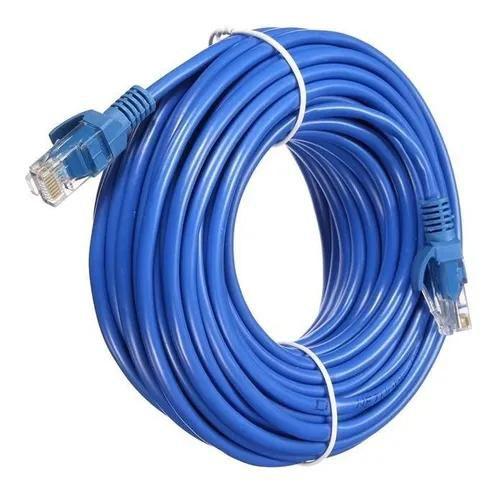 Imagem de Cabo De Rede 20 Metros Crimpado Montado Rj45 Ethernet Cat5e Lan Azul