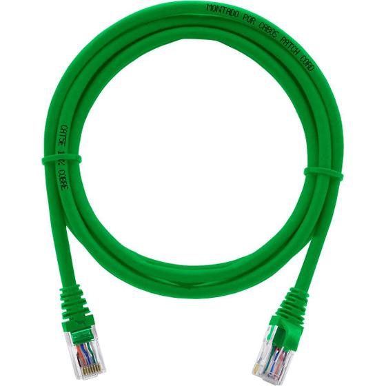 Imagem de Cabo De Rede 2,5 Metros Patch Cord Cat6 UTP 100% Cobre Giga Verde 10GBPs