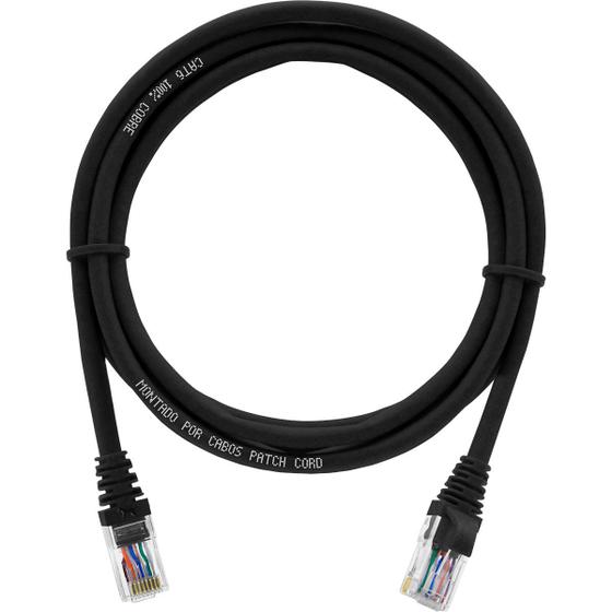 Imagem de Cabo De Rede 2,5 Metros Patch Cord Cat6 UTP Furukawa Preto