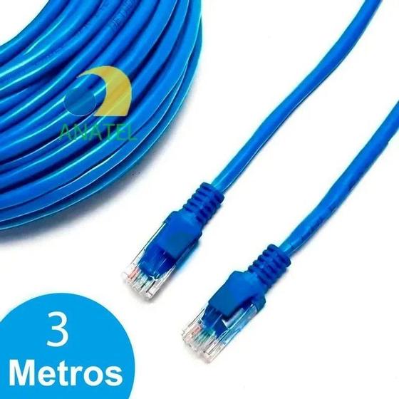 Imagem de Cabo de rede 3 metros cat-5 com conector rj45 le302