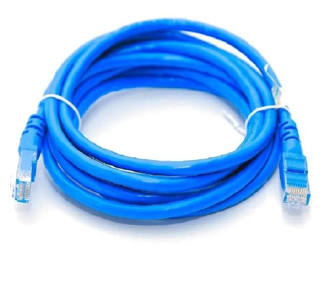 Imagem de Cabo de Rede 3 Mts Ethernet Lan Rj45 Cat 6 Azul 3 Metros