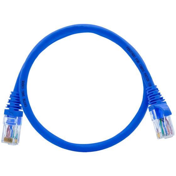 Imagem de Cabo De Rede 70 CM Patch Cord Cat5e UTP 100% Cobre Furukawa Azul