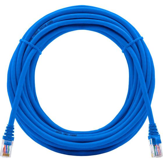 Imagem de Cabo De Rede 8 Metros Patch Cord Cat6 UTP 100% Cobre Azul RJ45
