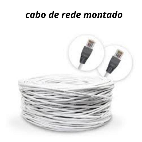 Imagem de cabo de rede 90  metros BRANCO montado!