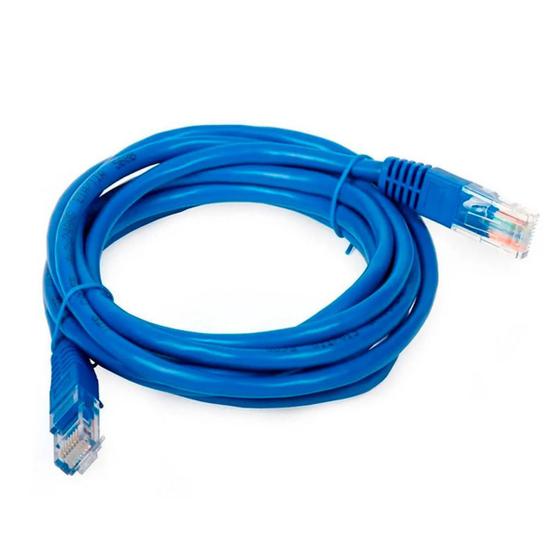 Imagem de Cabo De Rede Azul Utp 3 Metros Crimpado Rj45 Alta Velocidade