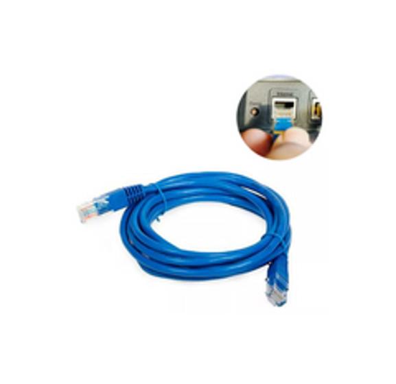 Imagem de Cabo De Rede Blindado 3m 3 Metros Internet Azul Ethernet Lan