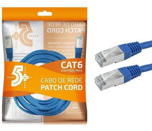 Cabo De Rede Blindado 5m Ethernet Rj45 Cat6 5 Metros Menor preço em Cabo De Rede Blindado 5m Ethernet Rj45 Cat6 5 Metros