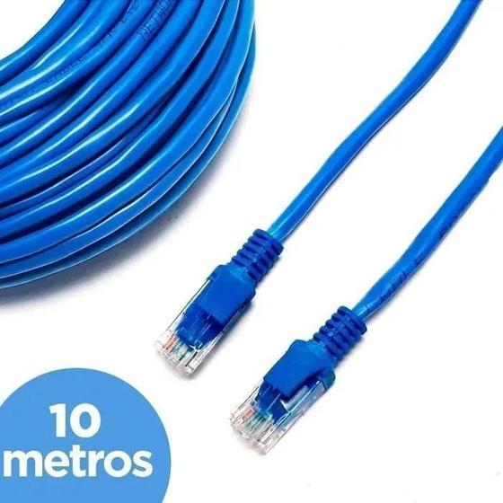 Imagem de Cabo De Rede Cat5 10 Metros 10M Patch Cord Rj45 Lan Internet