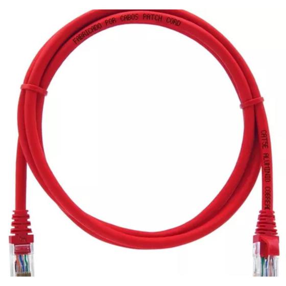 Imagem de CABO DE REDE CAT5E 2 METROS PATCH CORD Rj45 VERMELHO