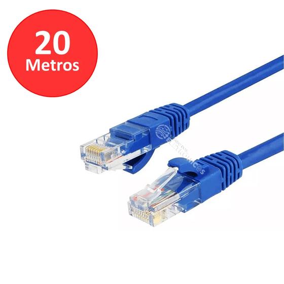 Imagem de Cabo De Rede CAT5E 20 Metros Ethernet Lan Rj45 Com Super Qualidade KPC1420M