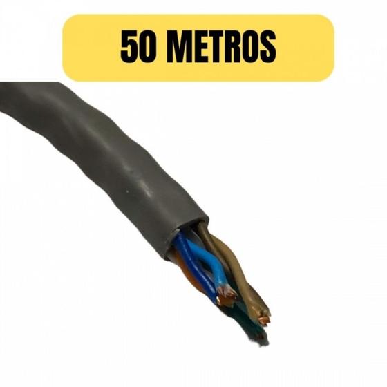 Imagem de Cabo de rede cat5e 50 metro cinza internet lan furukawa