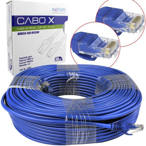 Imagem de Cabo De Rede Cat5e Patch Cord De 50 Metros Ethernet Montado