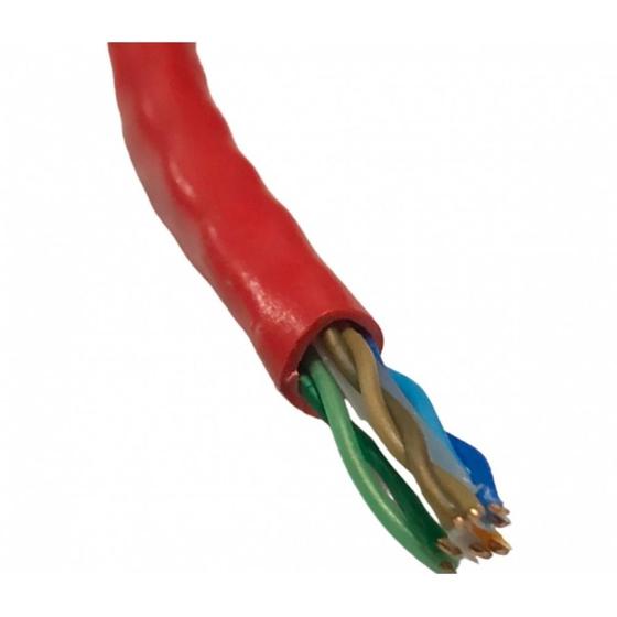 Imagem de Cabo de rede cat6 1 metro vermelho 4px23awg internet megatron