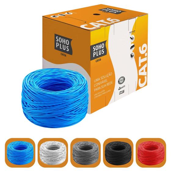 Cabo De Rede Cat6 100 Metros Azul Furukawa Soho Plus Menor preço em Cabo De Rede Cat6 100 Metros Azul Furukawa Soho Plus