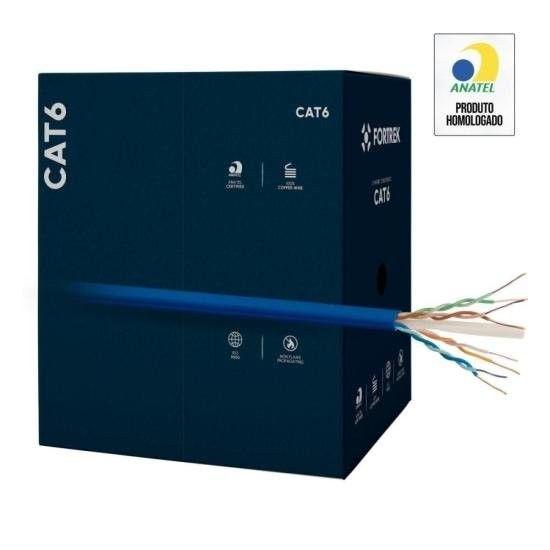 Imagem de Cabo de Rede CAT6 305m Fortrek FK 510C CMX Azul - CX / 305