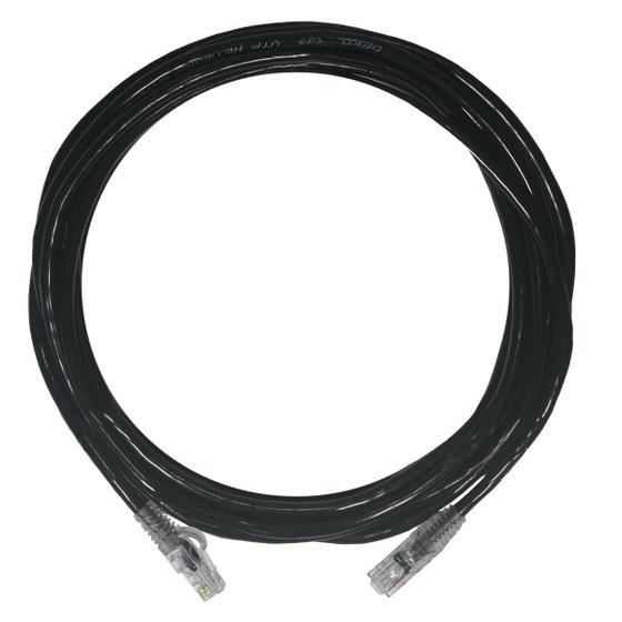 Imagem de Cabo de Rede CAT6 5 Metros 5m Preto Rolo UTP Ethernet Crimpado 23AWG Pronto