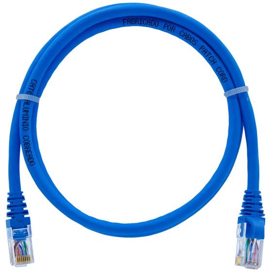 Imagem de Cabo De Rede Cat6 Rj45  Cca 1 Metro Azul Patch Cord